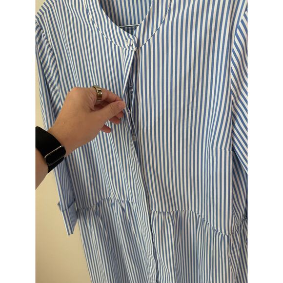 NWOT Tuckernuck Blue Stripe Royal Shirt Dress Size Medium - Picture 8 of 9